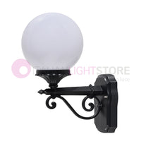 PANAMA Lampada a Parete Applique da Esterno ANTRACITE con sfera globo policarbonato d.20 OPALE