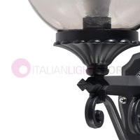 PANAMA Lampada a Parete Applique da Esterno ANTRACITE con sfera globo policarbonato d.20 FUME'