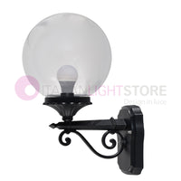 PANAMA Lampada a Parete Applique da Esterno ANTRACITE con sfera globo policarbonato d.25 TRASPARENTE