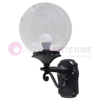 PANAMA Lampada a Parete Applique da Esterno ANTRACITE con sfera globo policarbonato d.25 TRASPARENTE