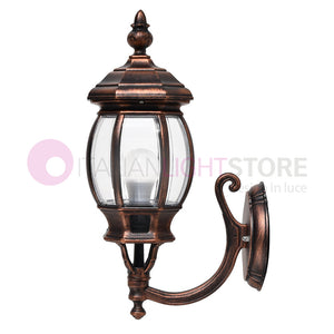 ENEA Lanterna a Parete in Alluminio Lampada per Esterno Classica NERO-RAME GARDENLIGHT