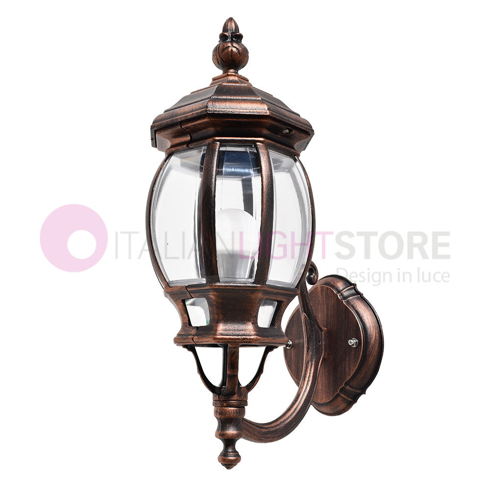 ENEA Lanterna a Parete in Alluminio Lampada per Esterno Classica NERO-RAME GARDENLIGHT