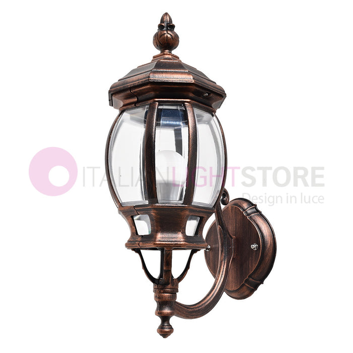 ENEA Lanterna a Parete in Alluminio Lampada per Esterno Classica NERO-RAME GARDENLIGHT