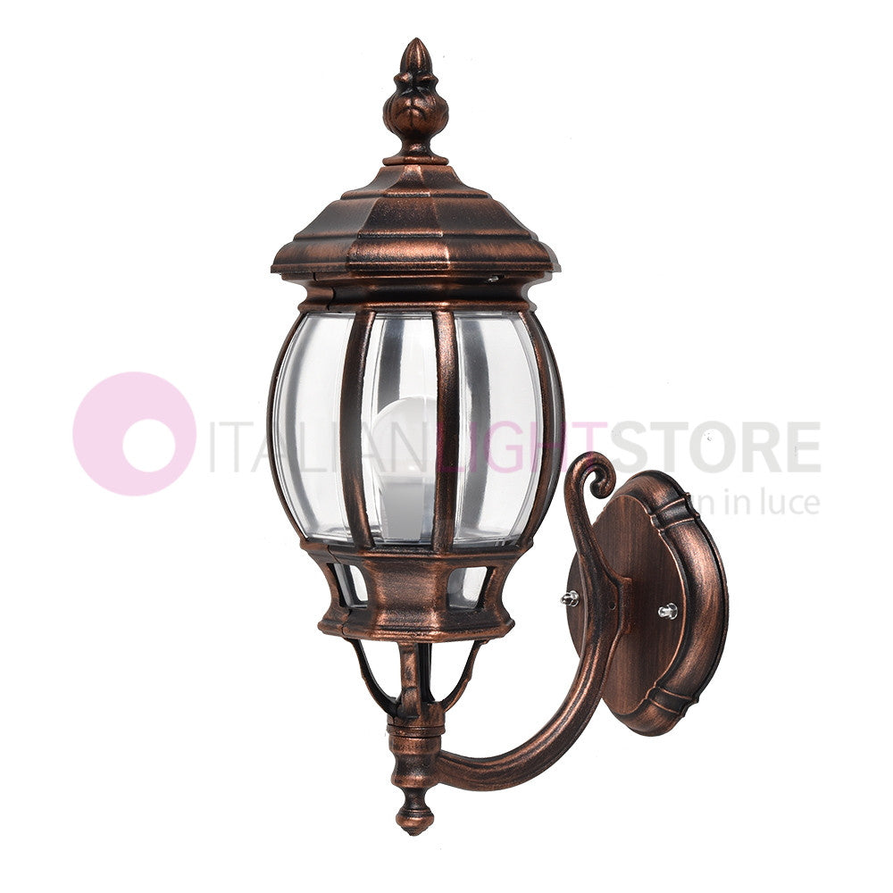 ENEA Lanterna a Parete in Alluminio Lampada per Esterno Classica NERO-RAME GARDENLIGHT