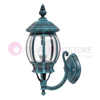 ENEA Lanterna a Parete in Alluminio Lampada per Esterno Classica NERO-VERDE GARDENLIGHT