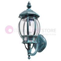 ENEA Lanterna a Parete in Alluminio Lampada per Esterno Classica NERO-VERDE GARDENLIGHT