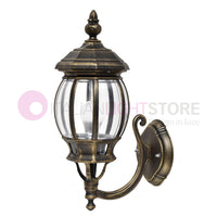ENEA Lanterna a Parete in Alluminio Lampada per Esterno Classica NERO-ORO GARDENLIGHT