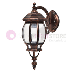 ENEA Applique Lanterna a Parete in Alluminio per Esterno Classica NERO-RAME GARDENLIGHT