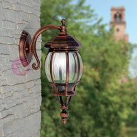 ENEA Applique Lanterna a Parete in Alluminio per Esterno Classica NERO-RAME GARDENLIGHT