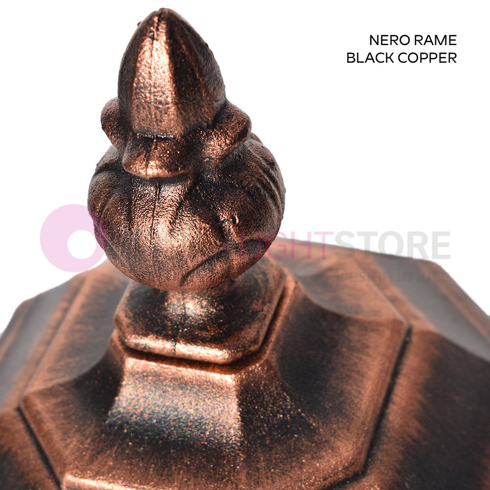 ENEA Applique Lanterna a Parete in Alluminio per Esterno Classica NERO-RAME GARDENLIGHT