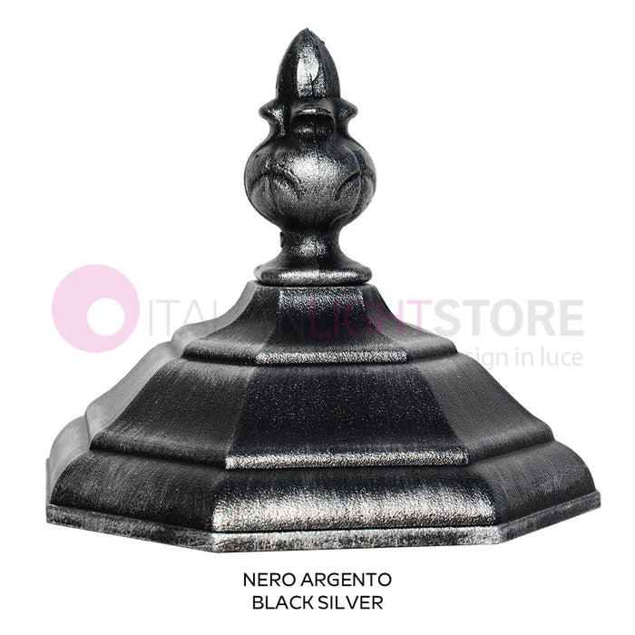 ENEA Applique Lanterna a Parete in Alluminio per Esterno Classica NERO-ARGENTO GARDENLIGHT