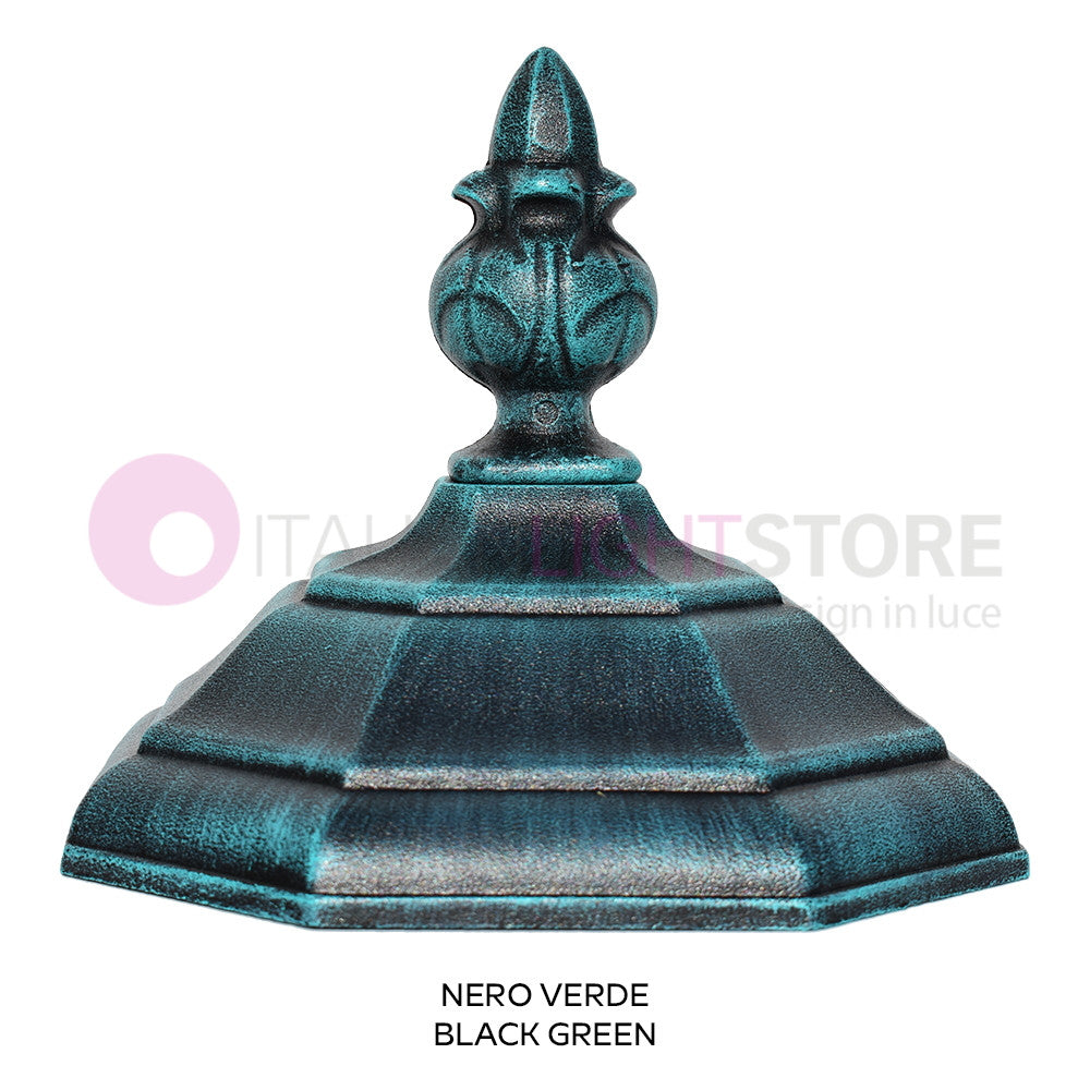 ENEA Applique Lanterna a Parete in Alluminio per Esterno Classica NERO-VERDE GARDENLIGHT