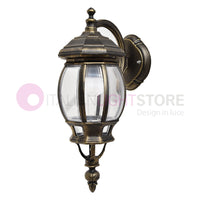 ENEA Applique Lanterna a Parete in Alluminio per Esterno Classica NERO-ORO GARDENLIGHT