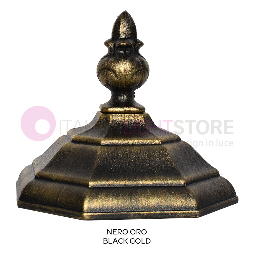 ENEA Applique Lanterna a Parete in Alluminio per Esterno Classica NERO-ORO GARDENLIGHT