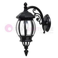 ENEA Applique Lanterna a Parete in Alluminio Applique per Esterno Classica NERO GARDENLIGHT