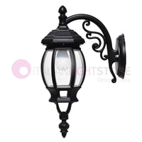 ENEA Applique Lanterna a Parete in Alluminio Applique per Esterno Classica NERO GARDENLIGHT