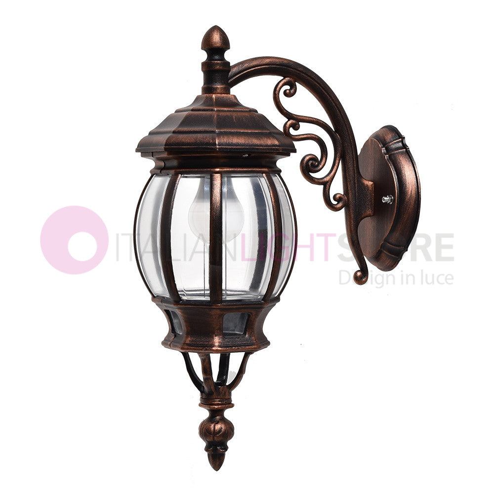 ENEA Applique Lanterna a Parete in Alluminio Applique per Esterno Classica NERO-RAME GARDENLIGHT