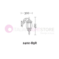 ENEA Applique Lanterna a Parete in Alluminio Applique per Esterno Classica NERO-ARGENTO GARDENLIGHT