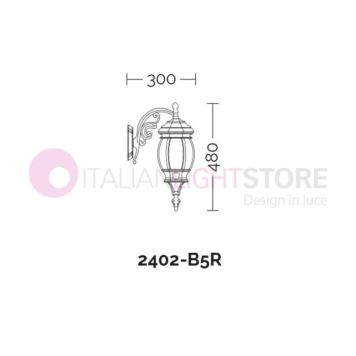 ENEA Applique Lanterna a Parete in Alluminio Applique per Esterno Classica NERO-ORO GARDENLIGHT