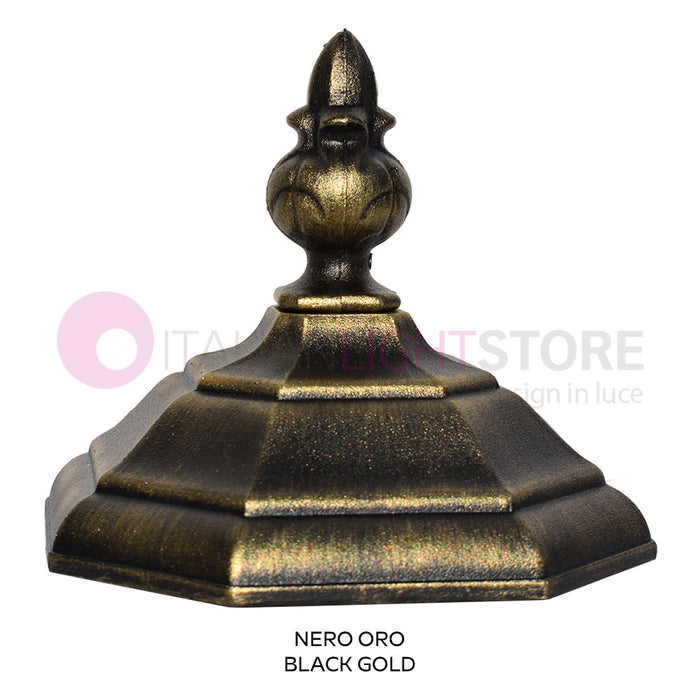 ENEA Applique Lanterna a Parete in Alluminio Applique per Esterno Classica NERO-ORO GARDENLIGHT