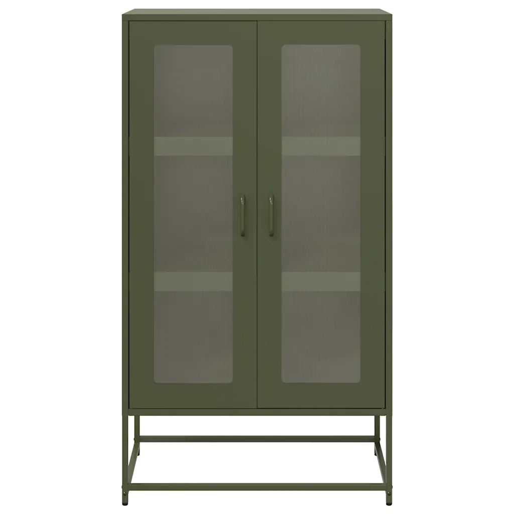 Credenza-Buffet-Armadio da cucina Verde Oliva 68x39x123 cm in Acciaio 703390