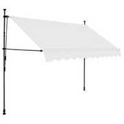 Tenda da Sole Retrattile Manuale con LED 300 cm Crema 145873