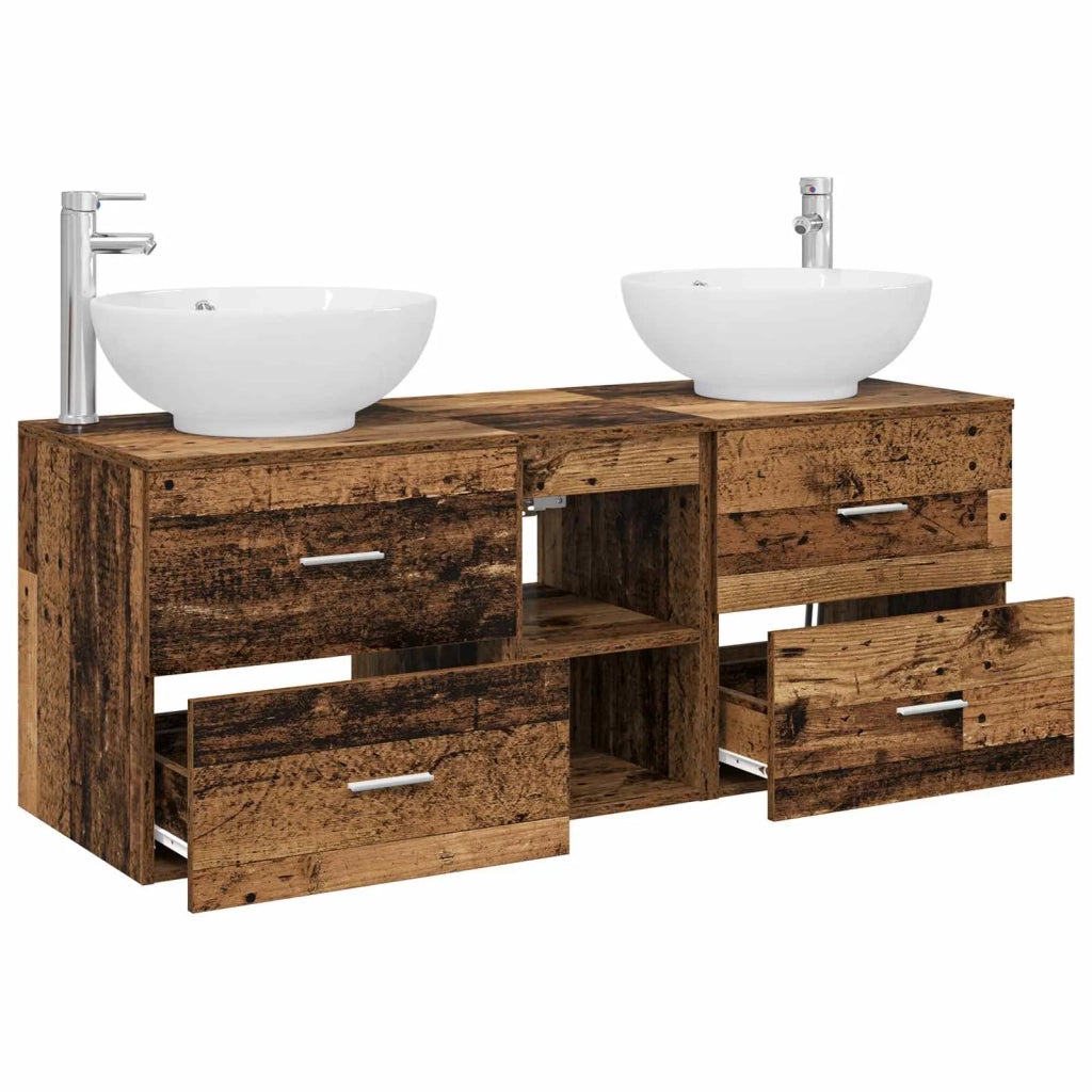 Set di mobili per il bagno 3 pz Legno antico 3405905