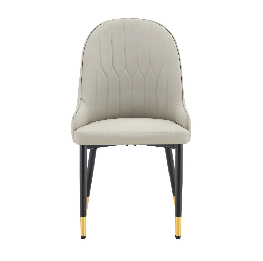 Set di 2 sedie ergonomiche con schienale a fulmine in PU nero e grigio caldo