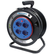 Trade Shop - Prolunga Elettrica Cavo 15 Mt Avvolgicavo 4 Prese Schuko Polivalenti Spina 16a -
