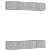 Mobile TV multimediale scaffale TV credenza mobile TV sala da pranzo soggiorno camera da letto 4 pezzi 80 x 30 x 30 cm legno ingegnerizzato grigio 02_0028718
