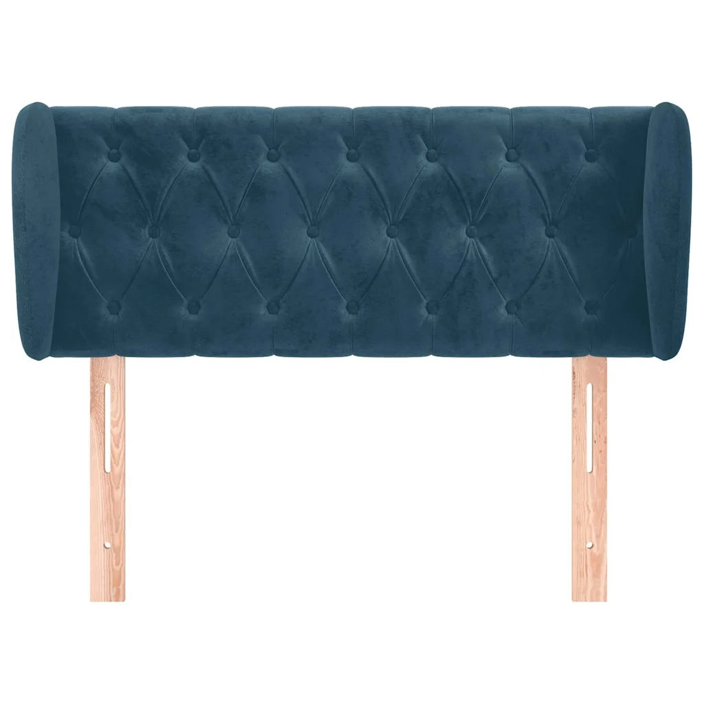 Testiera | Testata ad Orecchio Blu Scuro 93x23x78/88 cm in Velluto