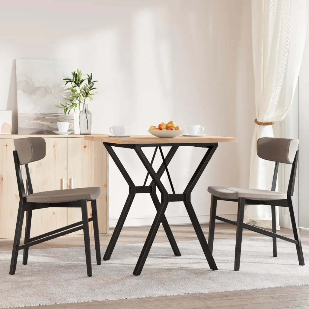 Tavolo da Pranzo Telaio a Y 70x70x75,5 cm Legno Pino e Acciaio