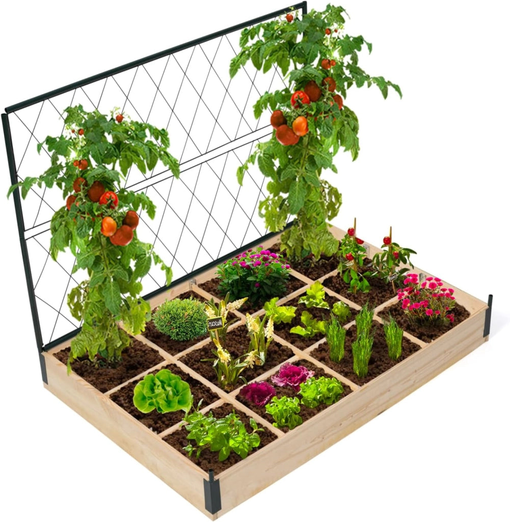 Kit Completo di 3 vasche modulari per orto e Serra di pomodori + Traliccio + Copertura