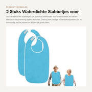Slabbetjes Acqua Resistenti - 2 Pezzi - Riciclabili - Lavabili - Chiusura con Nastro Adesivo - Dimensioni Ampie 72x44 cm - Schort