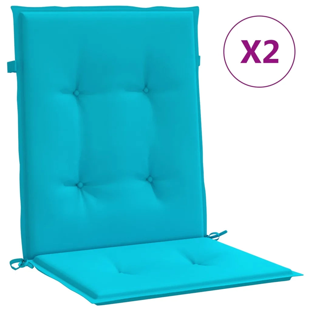 Cuscini per Sedia con Schienale Basso 2 pz Turchese in Tessutocod mxl 70479