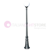 ORIONE ANTRACITE Lampione h. 208 per Esterno Giardino con sfera globo policarbonato d.25 GARDENLIGHT