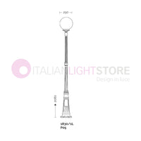 ORIONE ANTRACITE Lampione h. 208 per Esterno Giardino con sfera globo policarbonato d.25 GARDENLIGHT