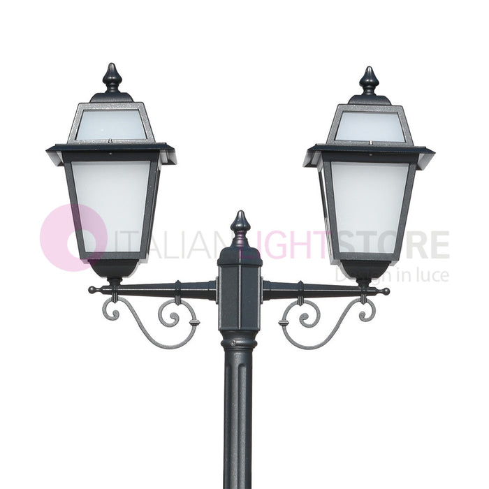 ARTEMIDE ANTRACITE Lampione h. 219 a 2 luci per Esterno Classico Lanterne Quadrate