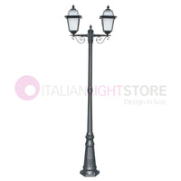 ARTEMIDE ANTRACITE Lampione h. 219 a 2 luci per Esterno Classico Lanterne Quadrate