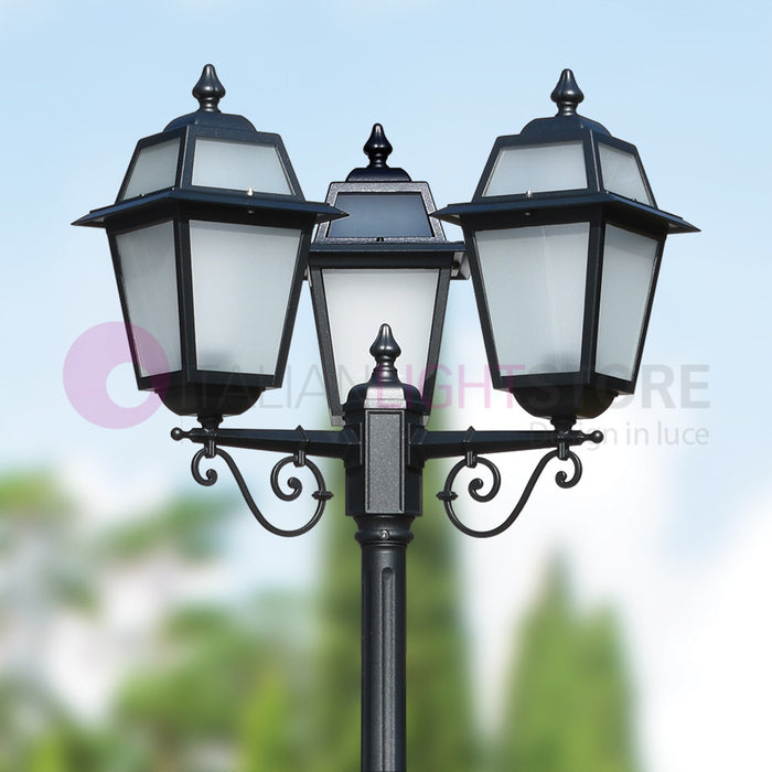 ARTEMIDE ANTRACITE Lampione h. 219 a 3 luci per Esterno Classico Lanterne Quadrate