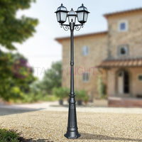 ARTEMIDE ANTRACITE Lampione h. 249 a 3 luci per Esterno Classico Lanterne Quadrate