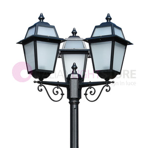 ARTEMIDE ANTRACITE Lampione h. 249 a 3 luci per Esterno Classico Lanterne Quadrate