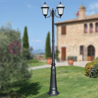 ARTEMIDE ANTRACITE Lampione h. 238 a 2 luci per Esterno Classico Lanterne Quadrate