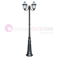 ARTEMIDE ANTRACITE Lampione h. 238 a 2 luci per Esterno Classico Lanterne Quadrate