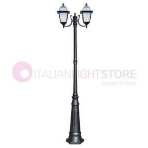 ARTEMIDE ANTRACITE Lampione h. 238 a 2 luci per Esterno Classico Lanterne Quadrate