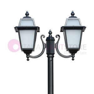 ARTEMIDE ANTRACITE Lampione h. 238 a 2 luci per Esterno Classico Lanterne Quadrate