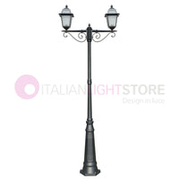 ARTEMIDE ANTRACITE Lampione h. 255 a 2 luci per Esterno Classico Lanterne Quadrate