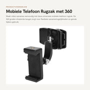 Borsa per telefoni 360 gradi girevole - chiusura a gomito - superficie antiscivolo - clip di cintura - supporto - adatto per riprese video - borsa per dispositivi portatili