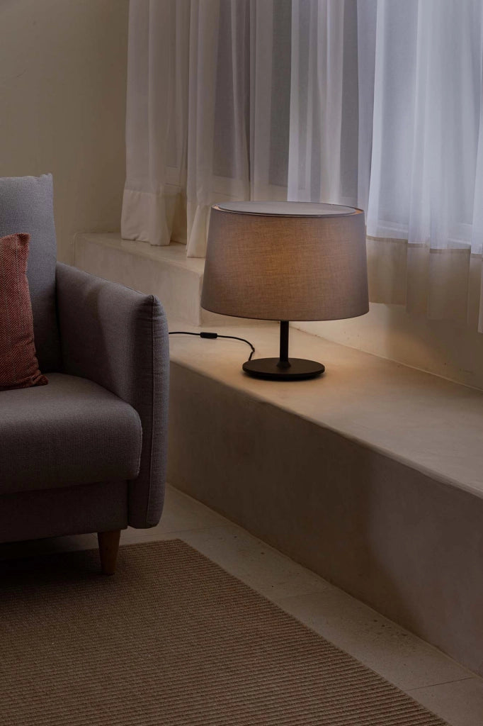 WINDSOR Lampada da tavolo nera/grigio