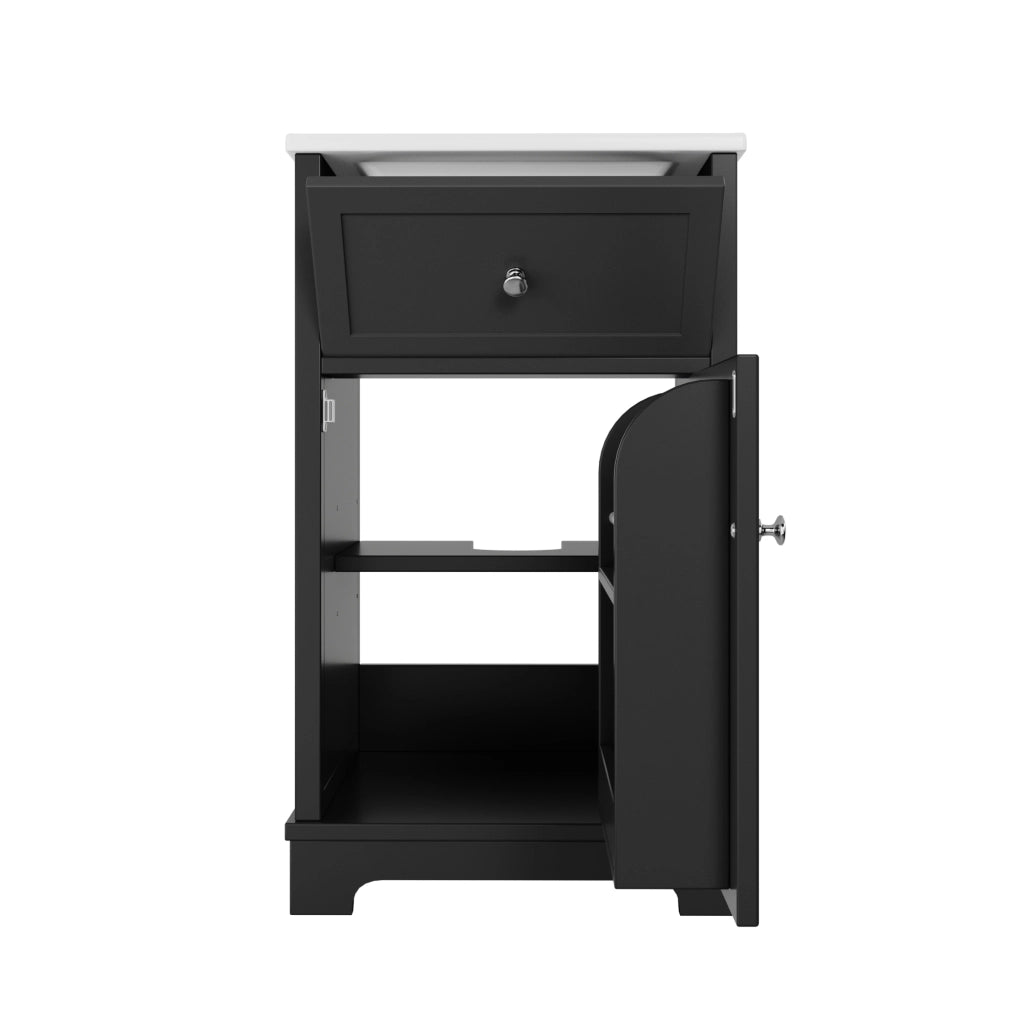 Mobile Sottolavabo con Lavabo Integrato ¨C MINIMAL ¨C Nero, MDF, 51x46x87